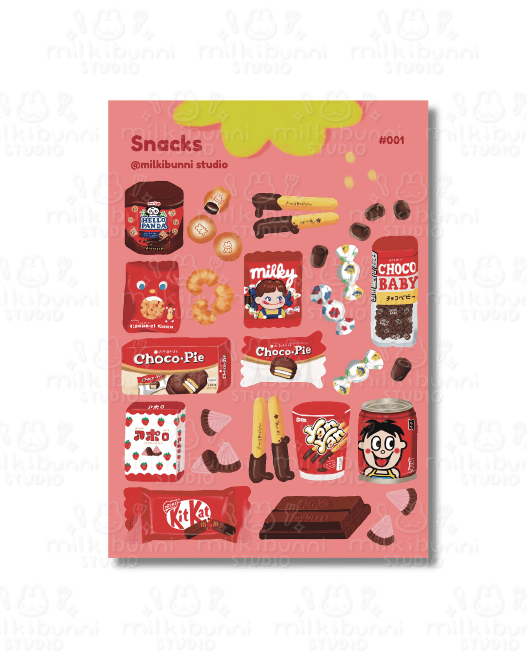 [#001] Snacks Sticker Sheet