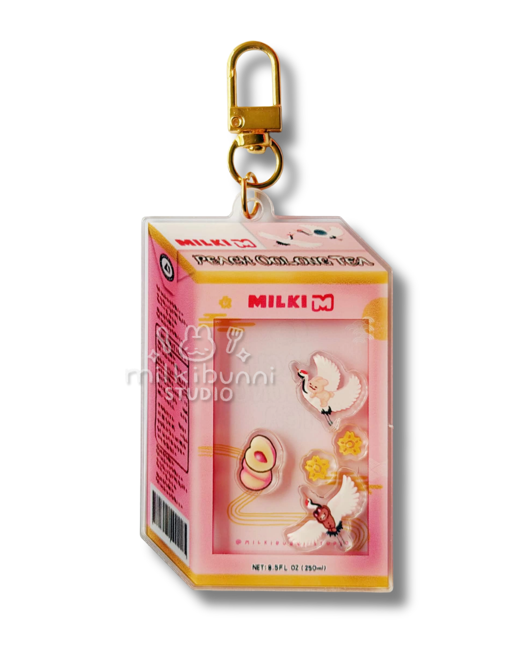 Peach Oolong Shaker Keychain