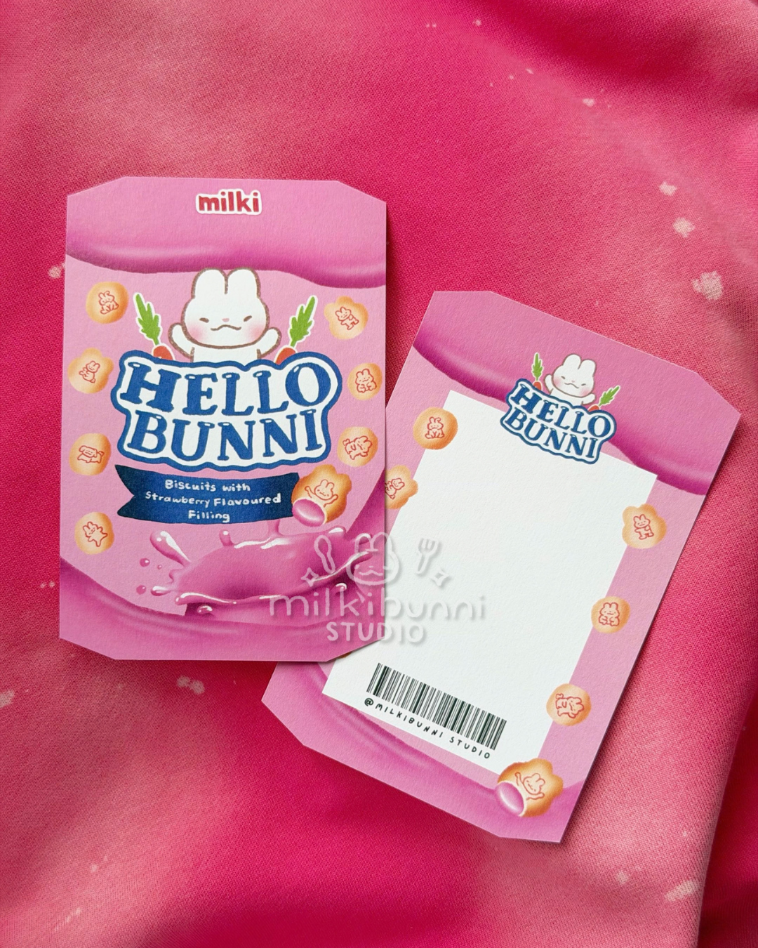 Hello Bunni Strawberry Biscuit Postcard