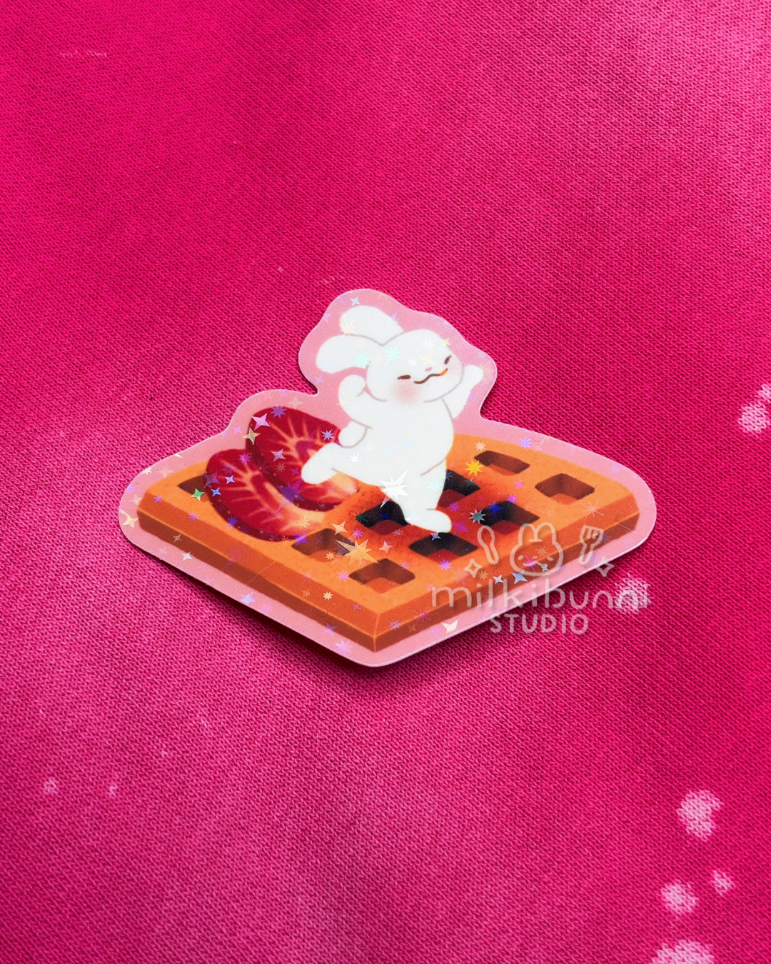 Right Strawberry Waffle Bunni Sticker