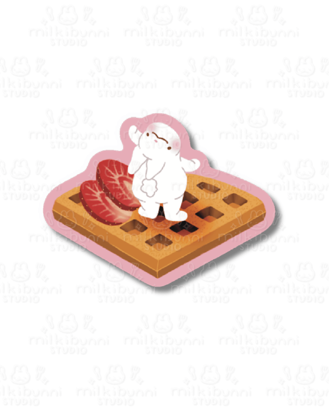 Back Strawberry Waffle Bunni Sticker