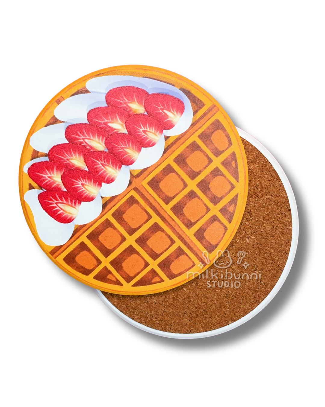 Strawberry Cream Waffle Coaster
