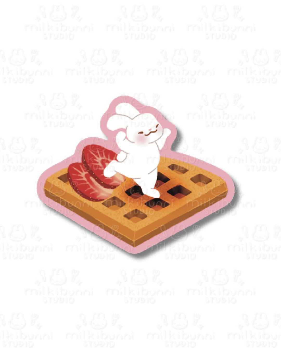 Right Strawberry Waffle Bunni Sticker