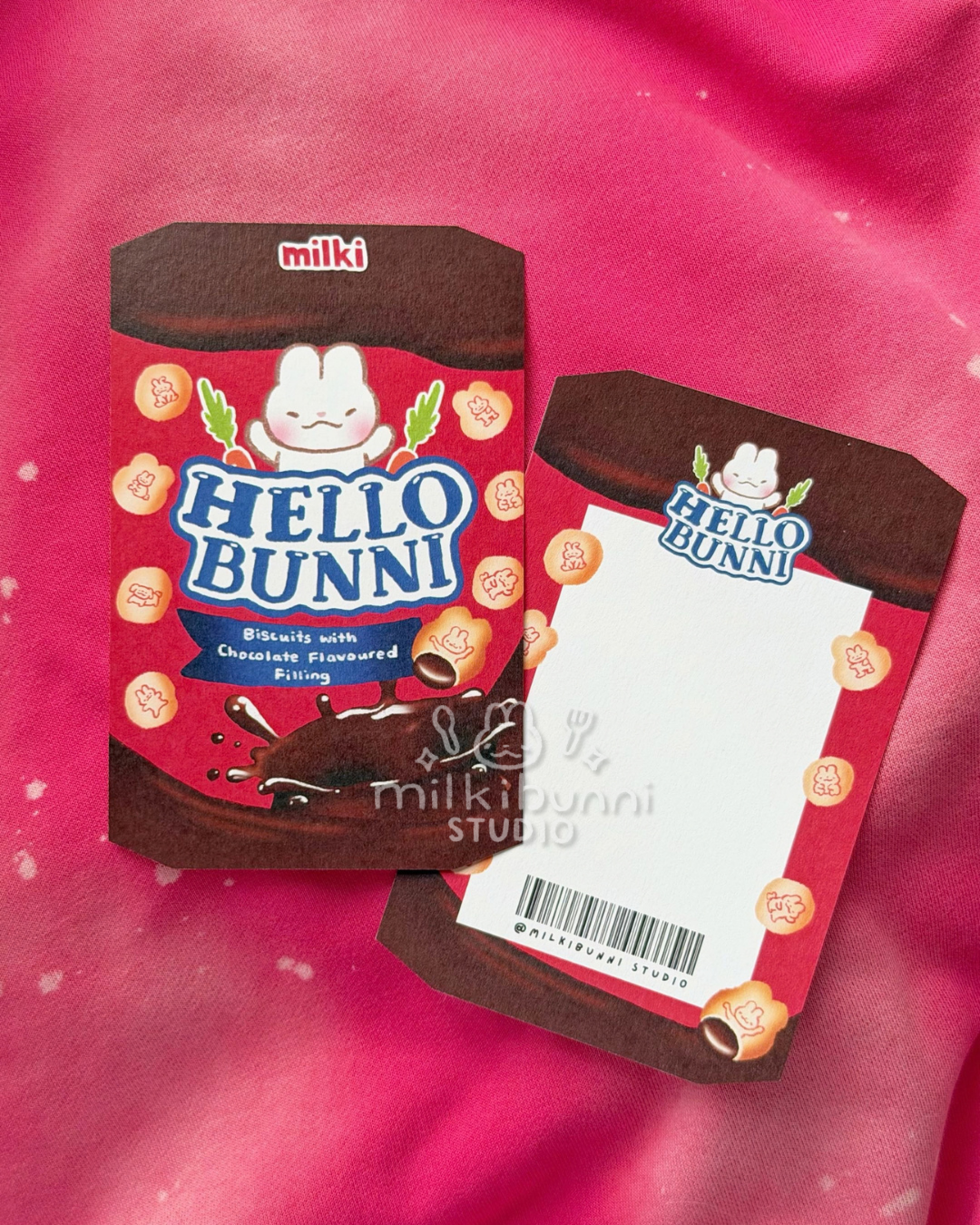Hello Bunni Chocolate Biscuit Postcard