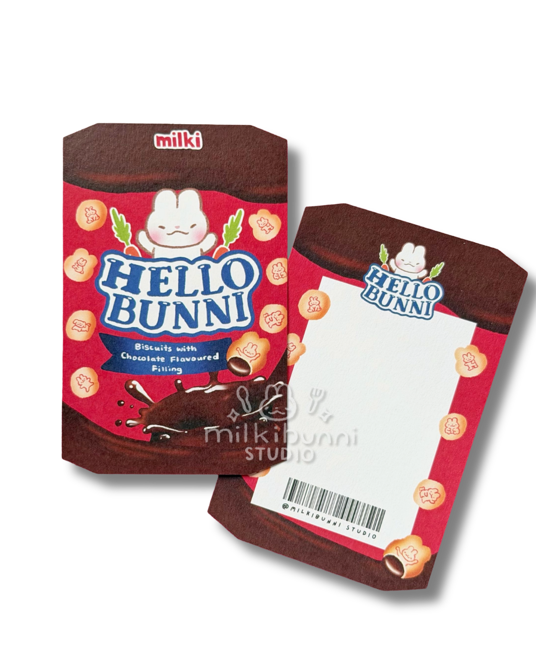 Hello Bunni Chocolate Biscuit Postcard