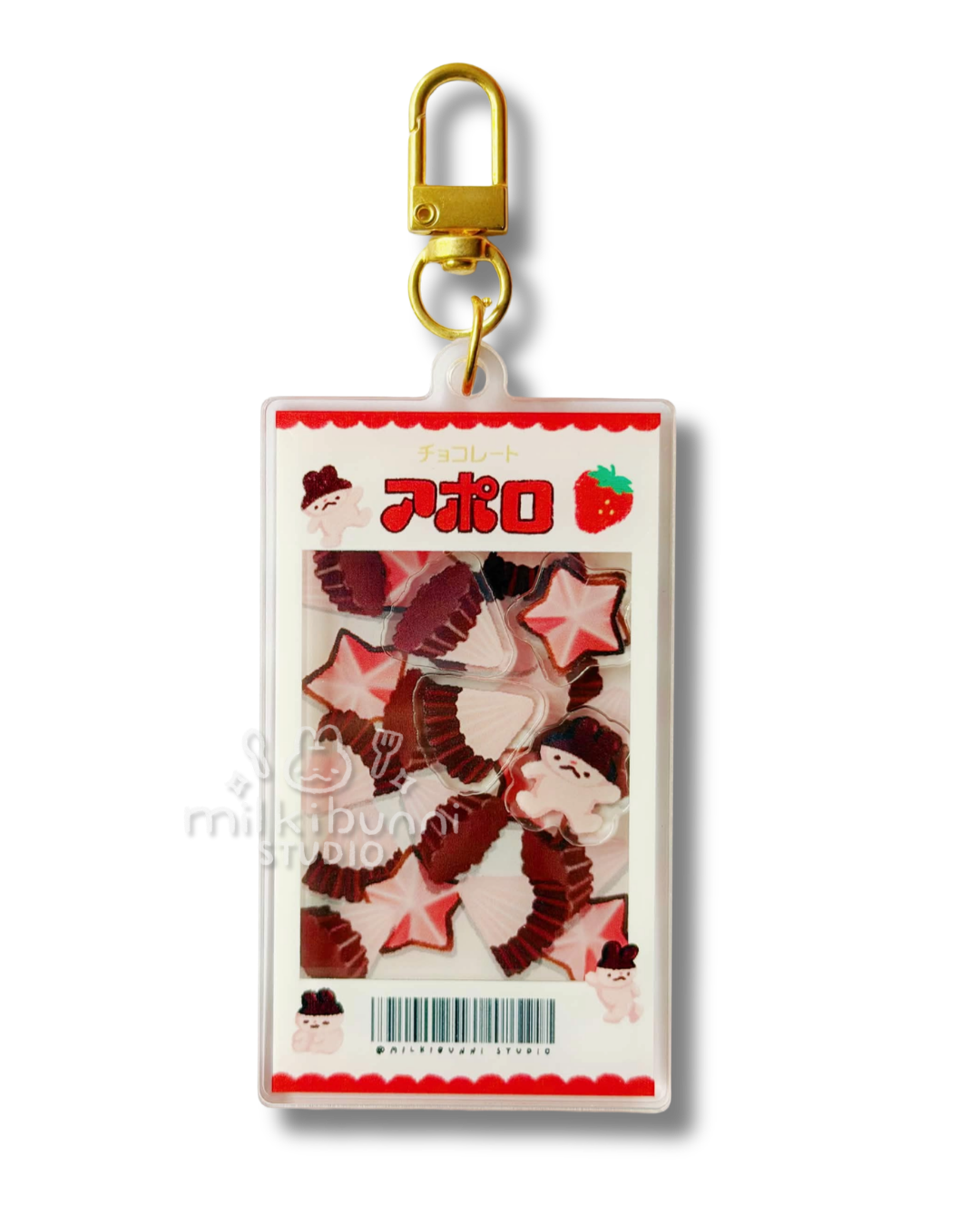 Strawberry Chocolate Shaker Keychain