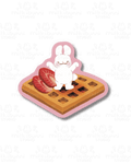 Front Strawberry Waffle Bunni Sticker