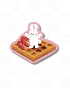Front Strawberry Waffle Bunni Sticker