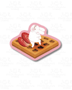 Left Strawberry Waffle Bunni Sticker