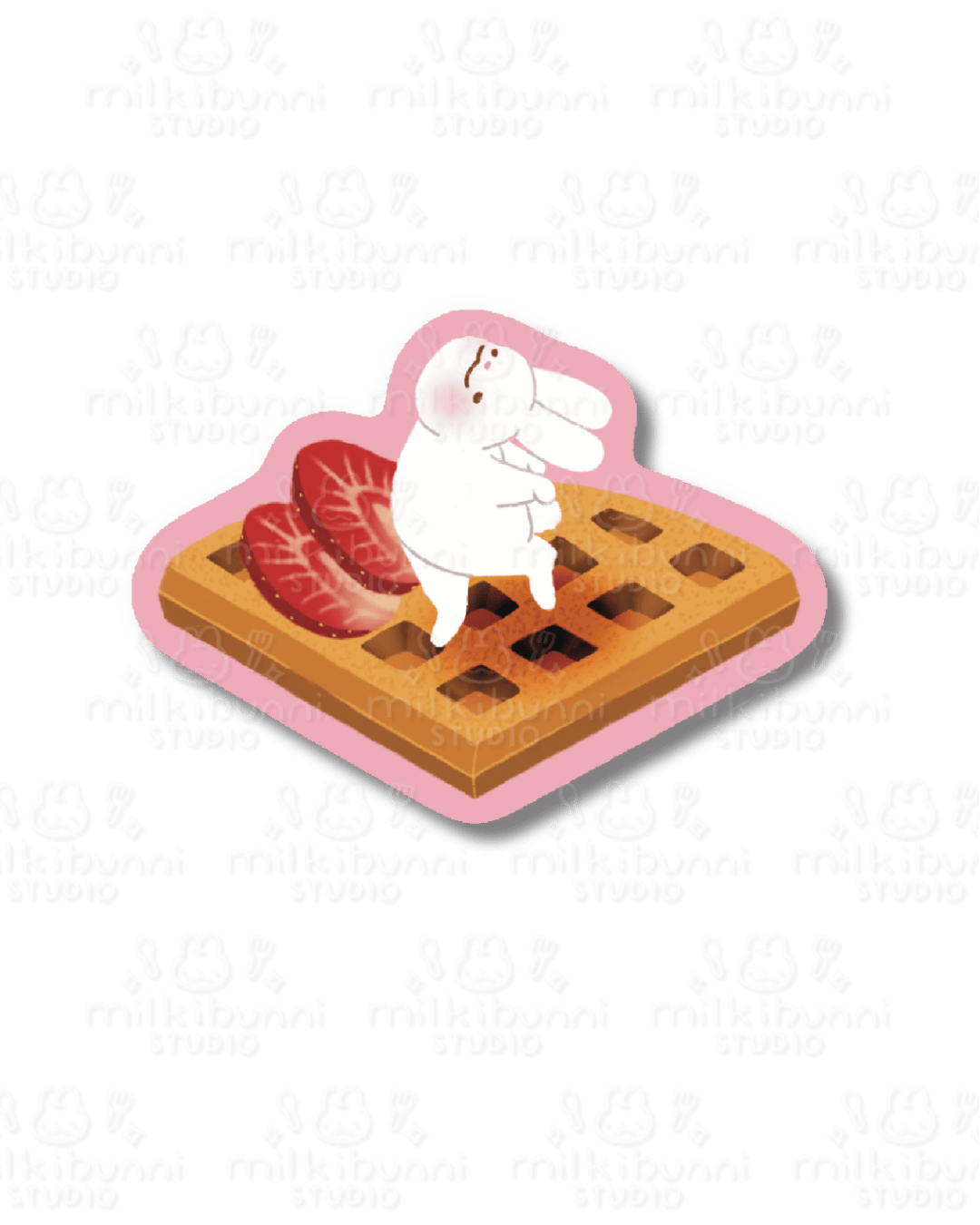 Left Strawberry Waffle Bunni Sticker
